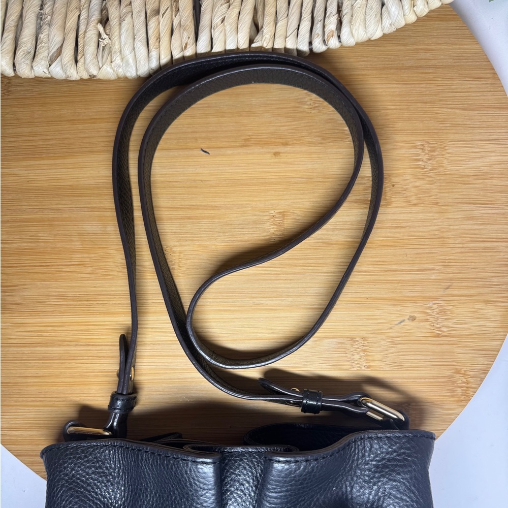 Kate Spade Black Pebbled Leather Bucket Bag EUC - Picture 9 of 12